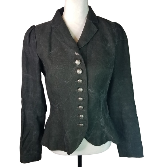 Vincent Jalbert canvas military jacket Art To Wear Avant Garde Handmade France - Picture 1 of 14